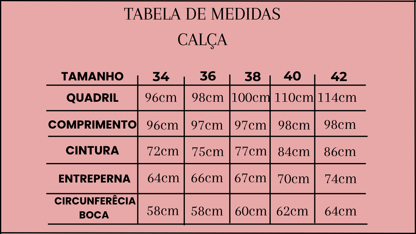 TABELA JEANS 